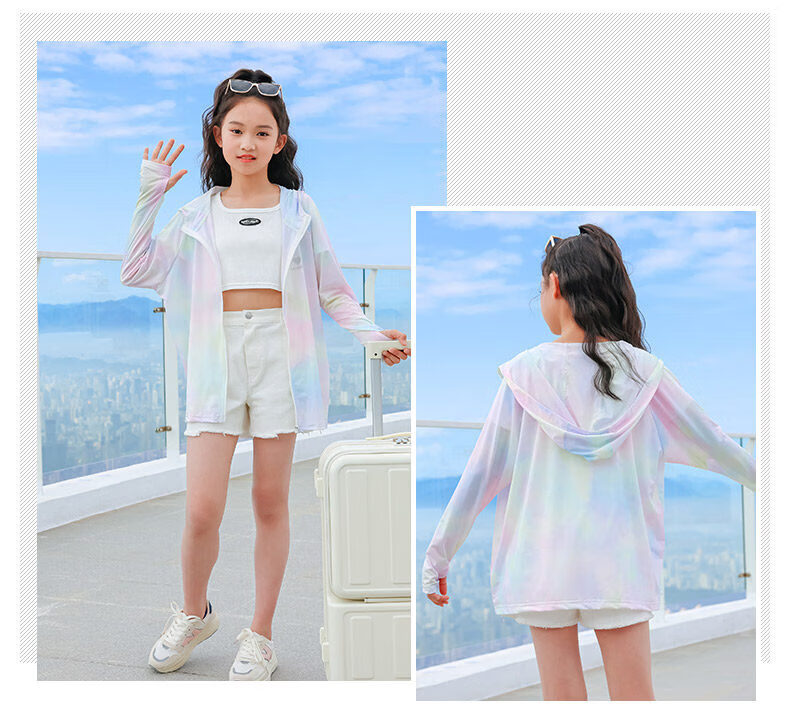 Moonkids Kids Sun Protection Jacket Lightweight Breathable 2026 New Spring Ice Silk Coat Girls Summer Quick-Dry Sunproof Clothing for Older Children 9